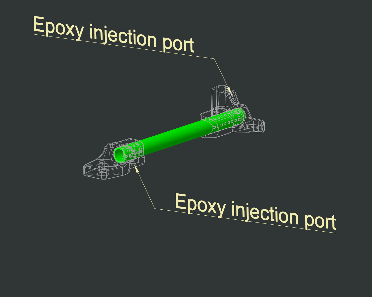 Internal injection port in the motor mount